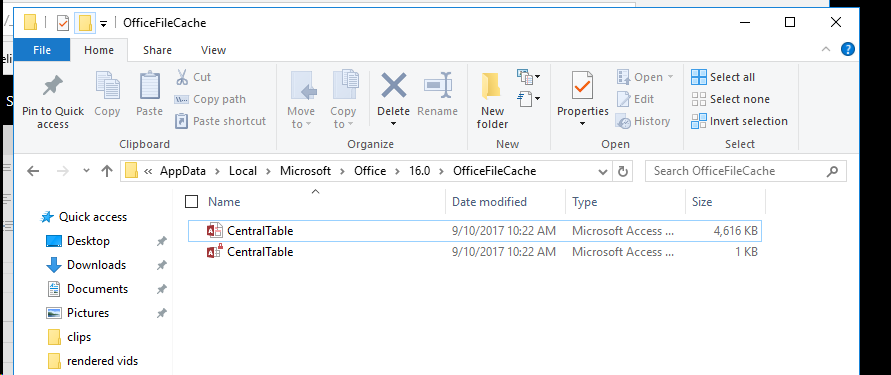 Microsoft Office Document Cache